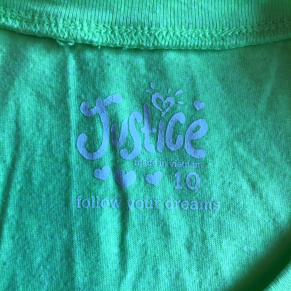 T-shirt Justice Fille Taille 10 - Pois, Manches Courtes, étoile - Bon état